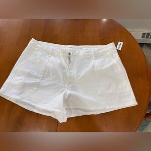 Old Navy White Jean Shorts Relaxed Fit